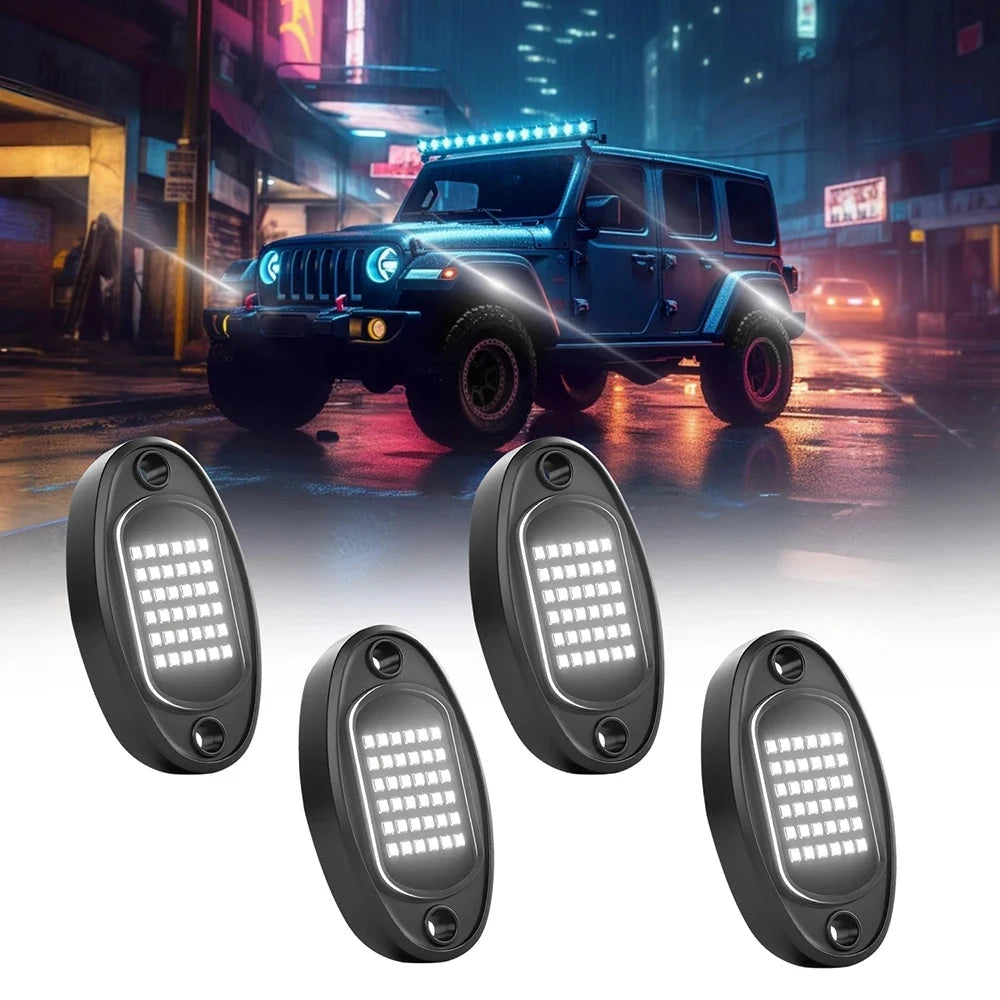 Waterproof LED Rock Light Kit For Cars And Boats 12V by superior interior and more