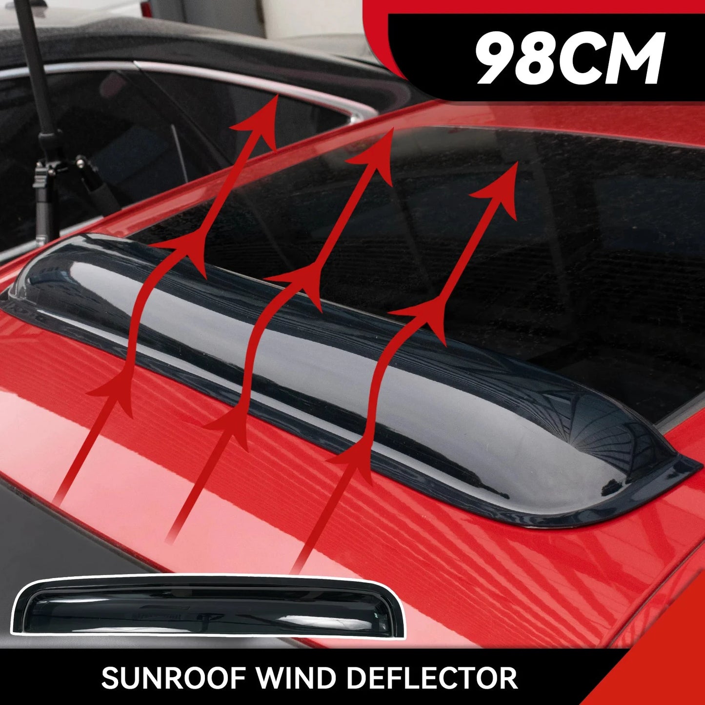 Universal Moonroof Wind Deflector Rain Guard Tape On Installation by superior interior and more