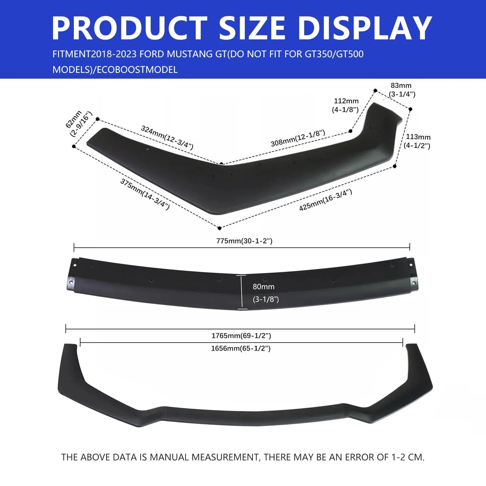 Ford Mustang GT Shelby GT500 Front Bumper Splitter Spoiler Lip Kit by superior interior and more