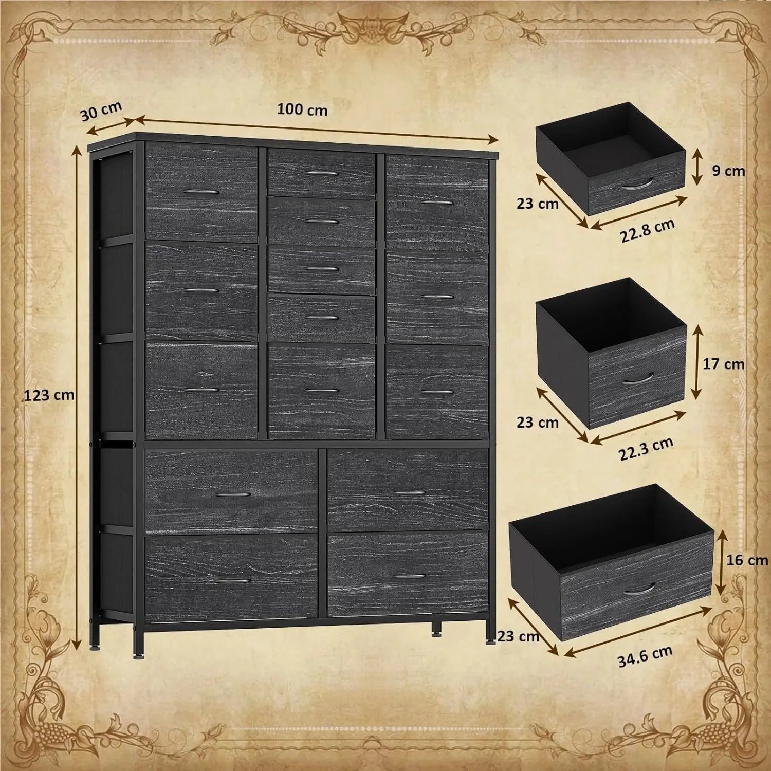 NONECN 15-Drawer Fabric Chest Organizer with Metal Frame by superior interior and more