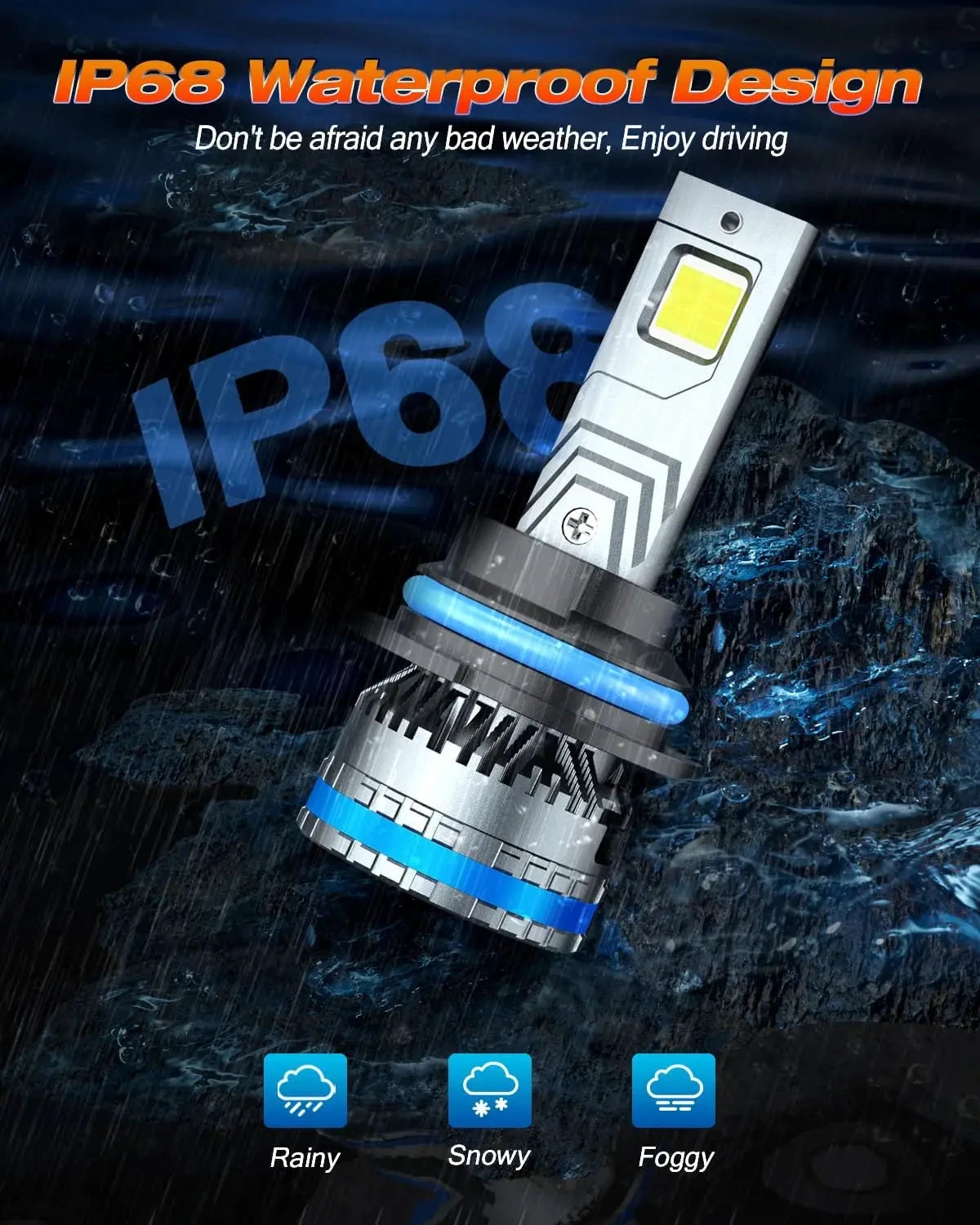 FAHREN 9004 LED Fog Light Bulbs 6500K IP68 Waterproof by superior interior and more