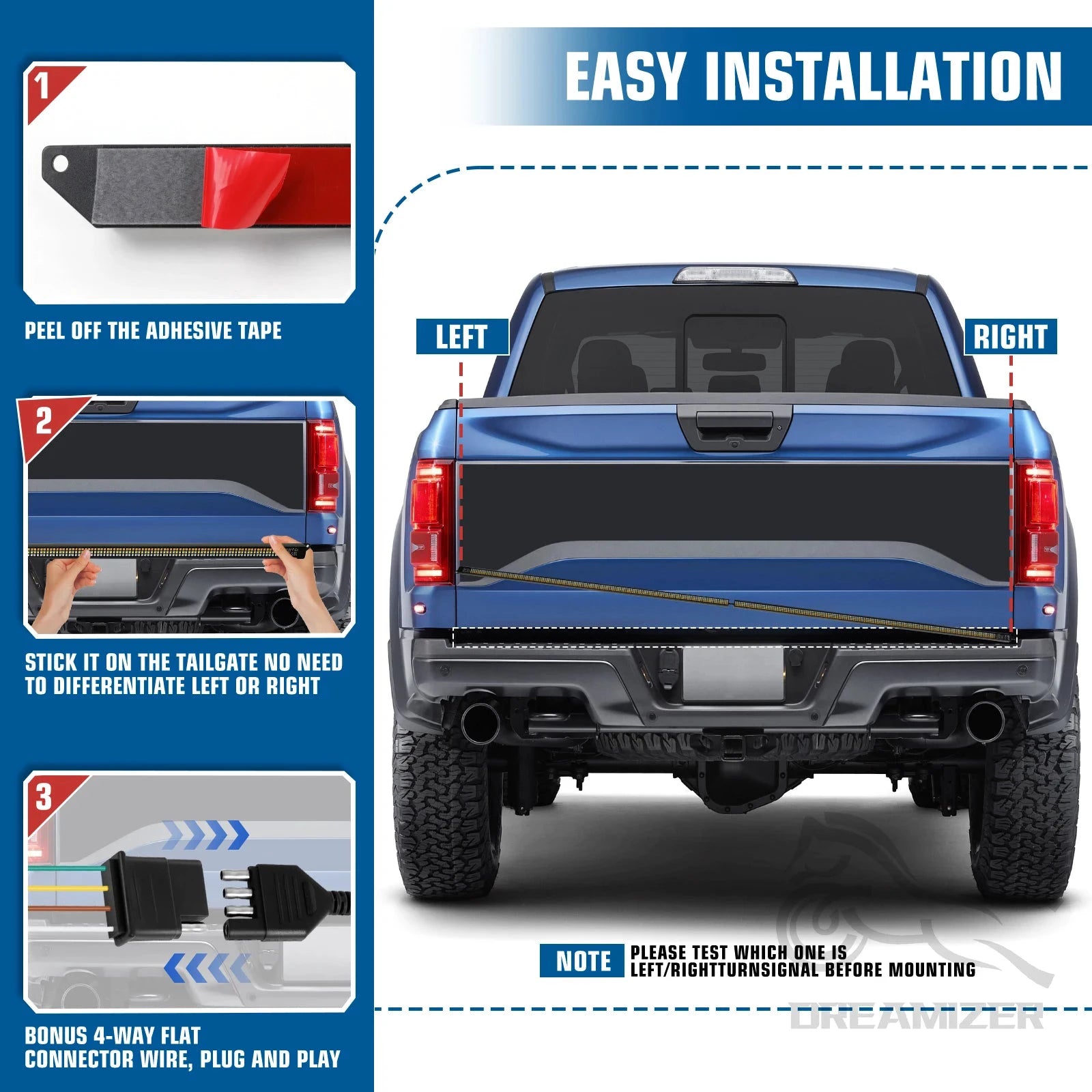 Universal Tailgate LED Light Bar With Brake Turn Signal by superior interior and more