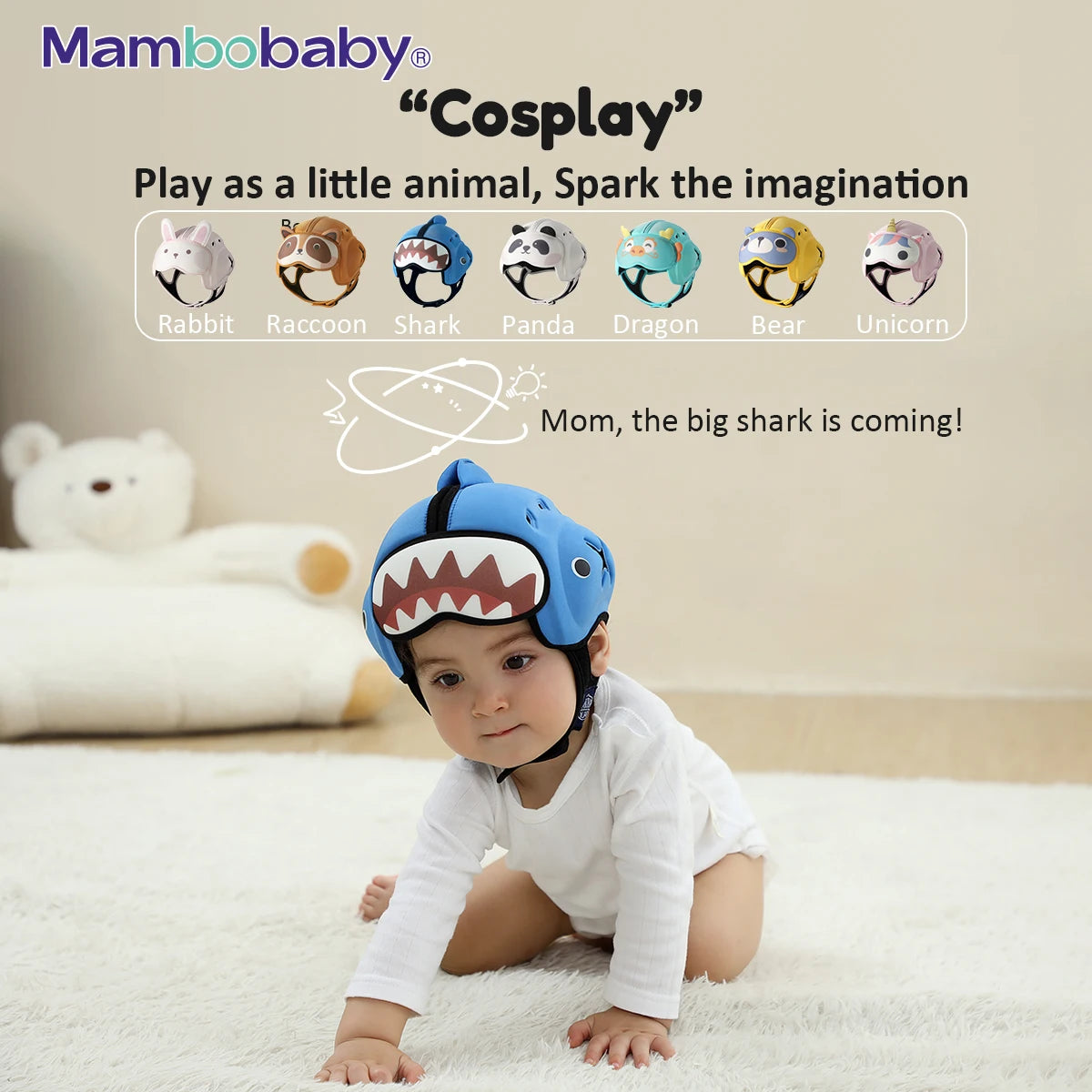 Mambobaby Safe Anti Shock Baby Helmet For Toddler Head Protection