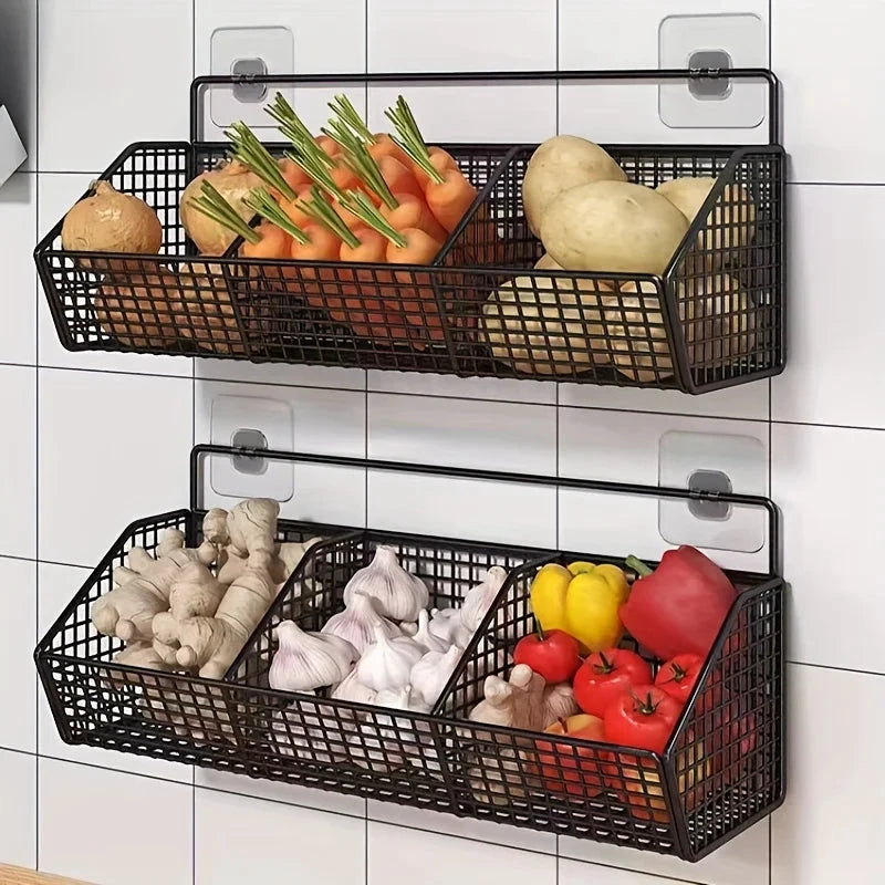 NONECN Wall Mounted Kitchen Storage Basket For Spices And Vegetables by superior interior and more