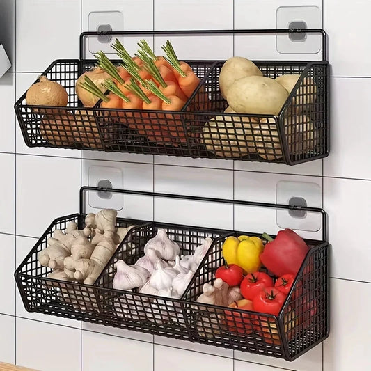 NONECN Wall Mounted Kitchen Storage Basket For Spices And Vegetables by superior interior and more