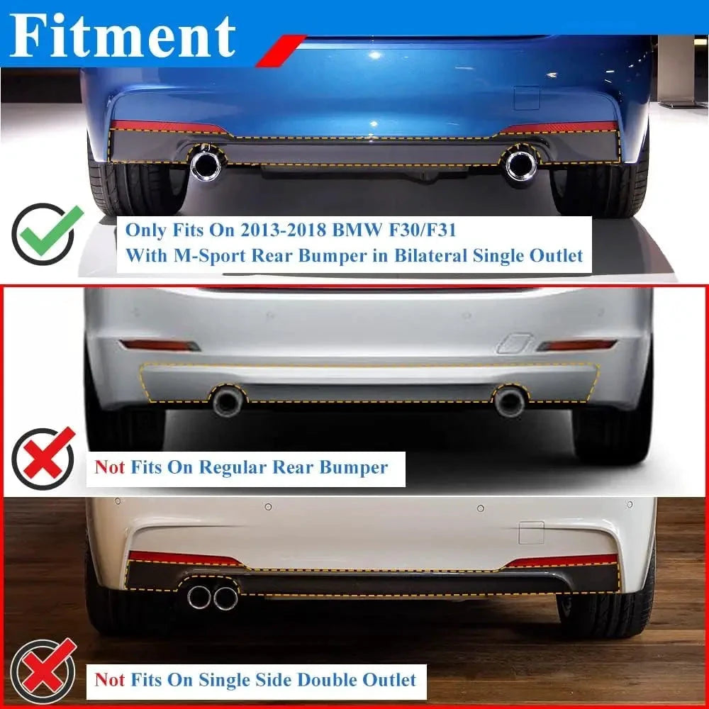 Premium Rear Diffuser For BMW 3 Series F30 M Sport by superior interior and more