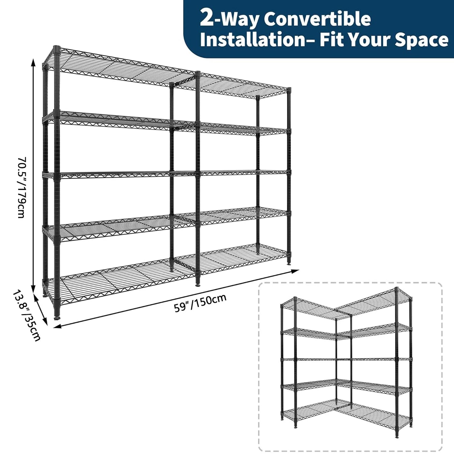 TWISTER.CK Heavy Duty 5-Tier Metal Storage Shelves For Kitchen Garage by superior interior and more
