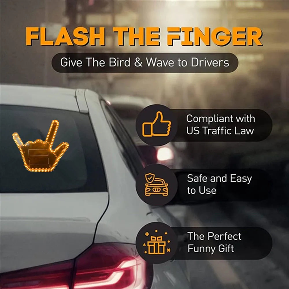Hign-Concerned Five-Finger LED Gesture Display for Car Window