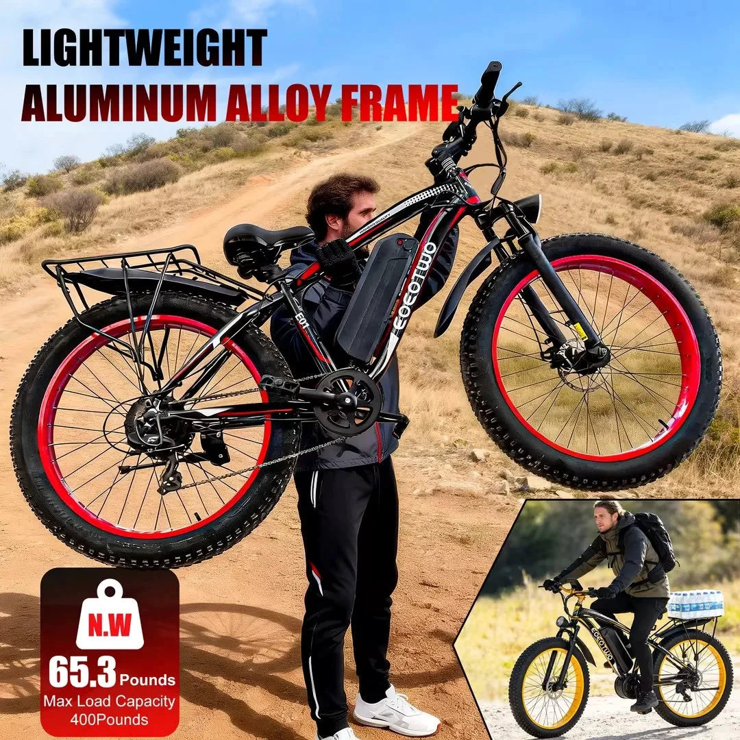 EOEOTWO E01 Electric Bike 1500W 34 MPH 60 Mile Range by superior interior and more