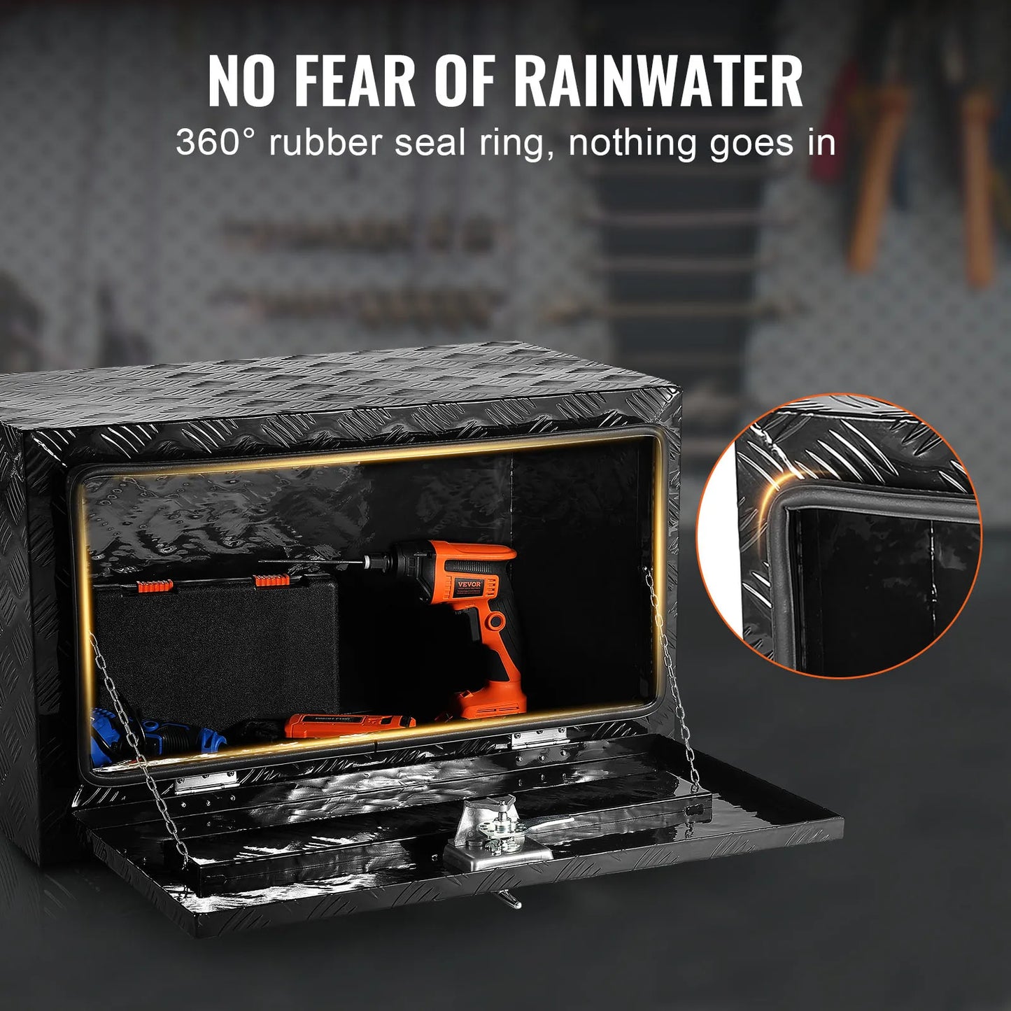 SucceBuy Underbody Truck Box Heavy Duty Diamond Plate Lockable Waterproof