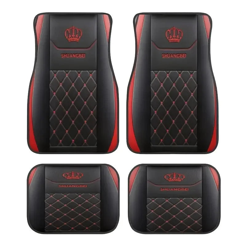 4pcs Set Of Halloween Smile Pattern Car Carpet, Four-season Vehicle Carpet, Durable Non-Slip Full Coverage Mats , Easy To Clean