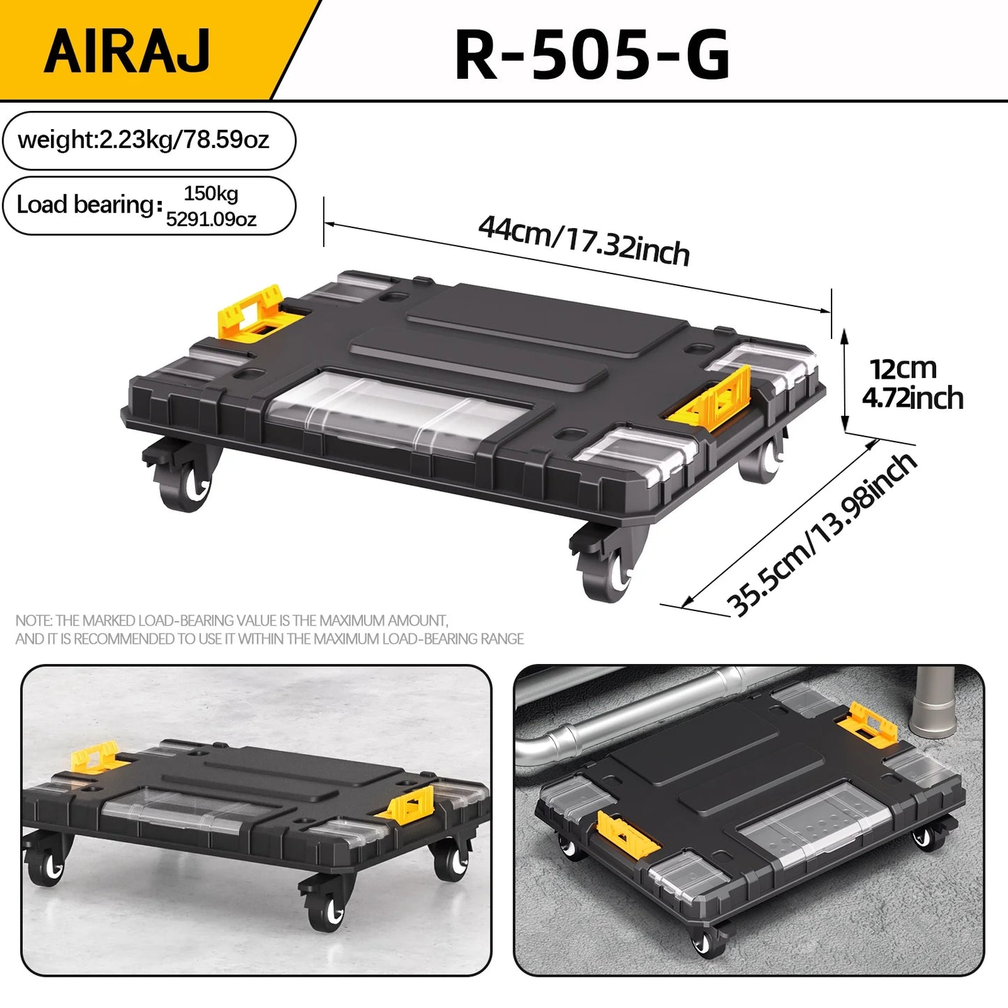 AIRAJ Stackable Rolling Tool Box Organizer With Drawers