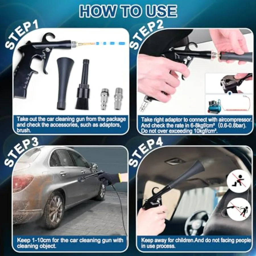 High-concerned Chemical Car Cleaning Gun Interior Dryer Air Blower