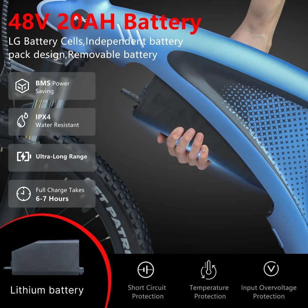 HX Q5 Electric Bike Adult Mountain City Off-Road E-Bike by superior interior and more