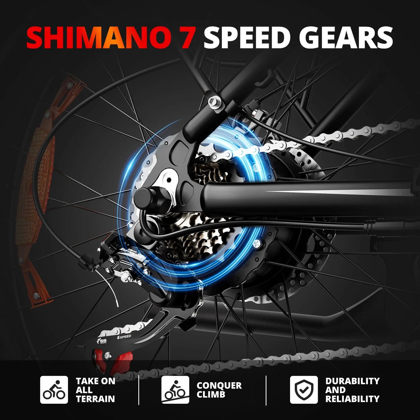 Amyet EB26 Electric Bike 1500W Peak 48V 15Ah Fat Tire Mountain by superior interior and more