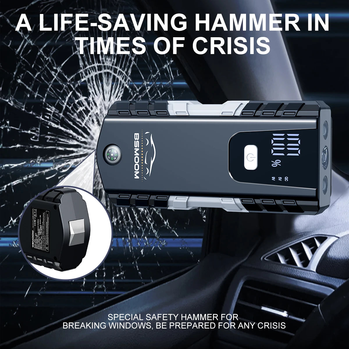 BiUBLE 12V Jump Starter 6000A Portable Car Battery Charger