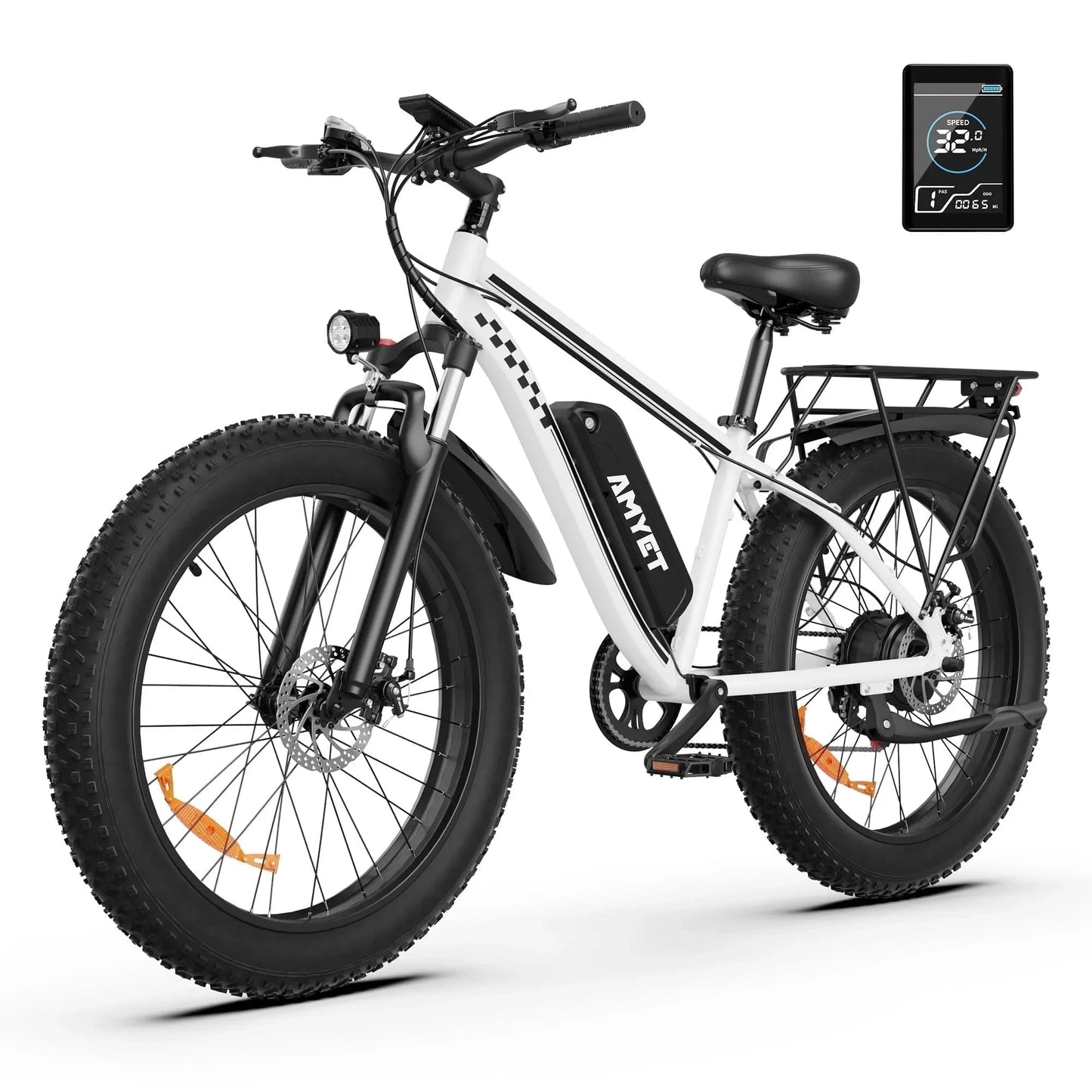 Amyet EB26 Electric Bike 1500W Peak 48V 15Ah Fat Tire Mountain by superior interior and more