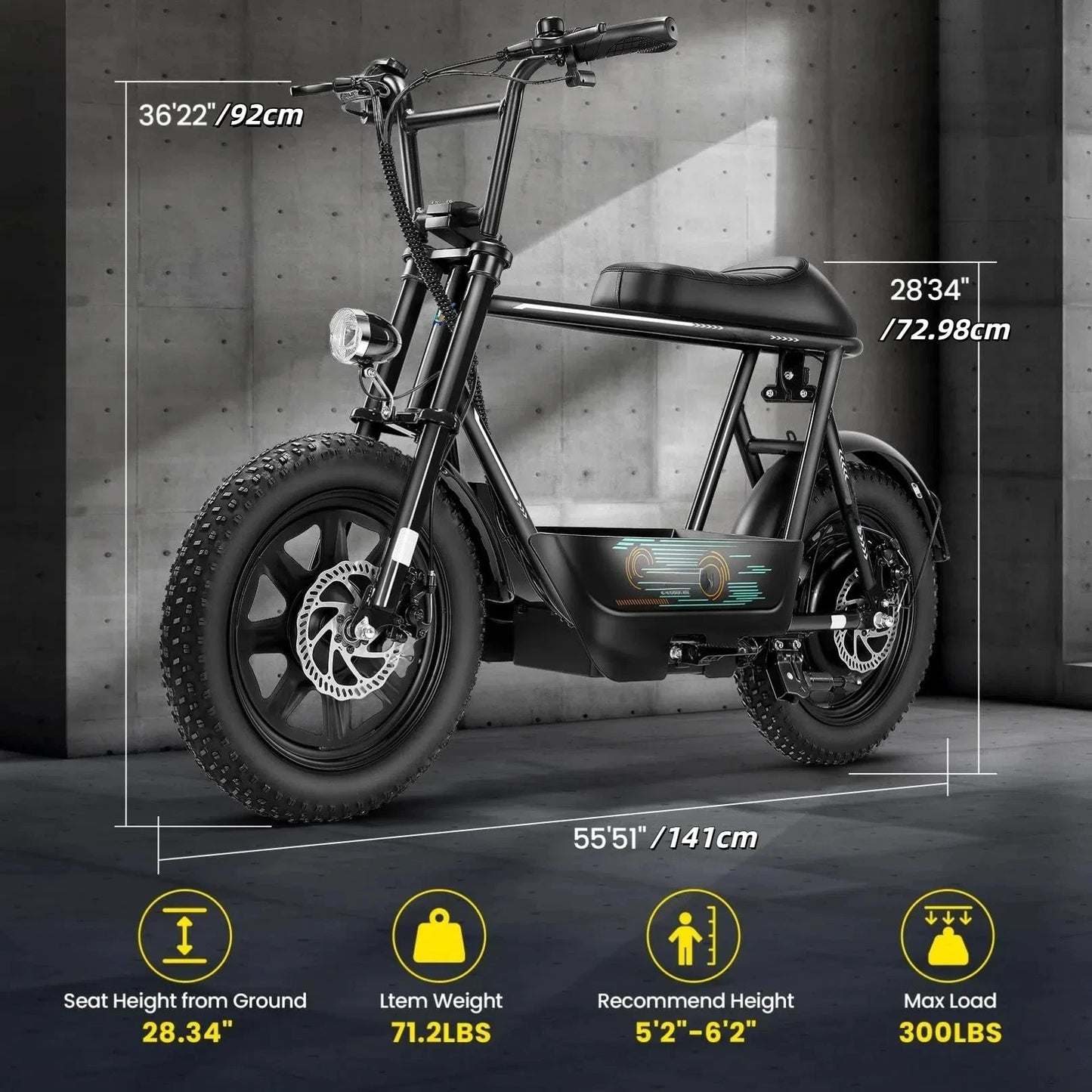CAROMA 819W Electric Scooter With Seat All-Terrain Fat Tire by superior interior and more