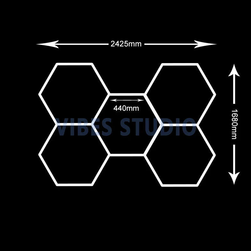 Hexagonal LED Garage Light 110-240V 6500K Cool White Ceiling Lamp