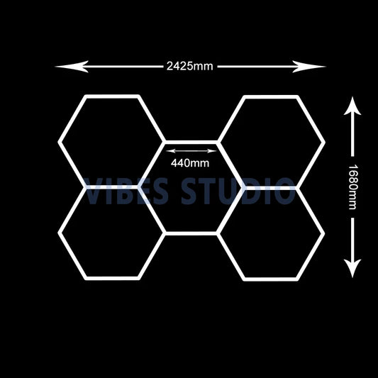 Hexagonal LED Garage Light 110-240V 6500K Cool White Ceiling Lamp
