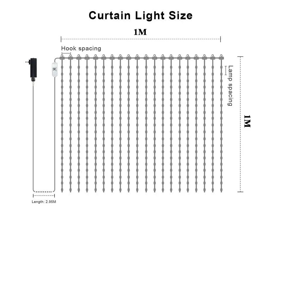 Smart LED Curtain Lights With APP Control RGB Dimming