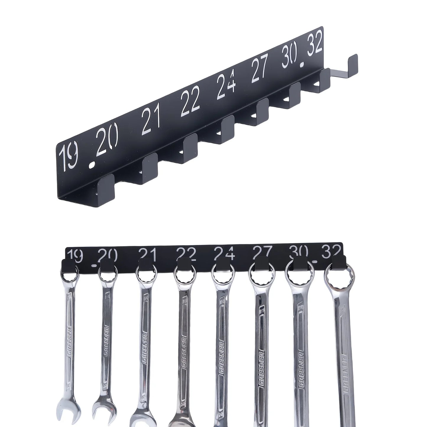 Wall Mount Wrench Organizer Rack For Garage Tools And Sorting