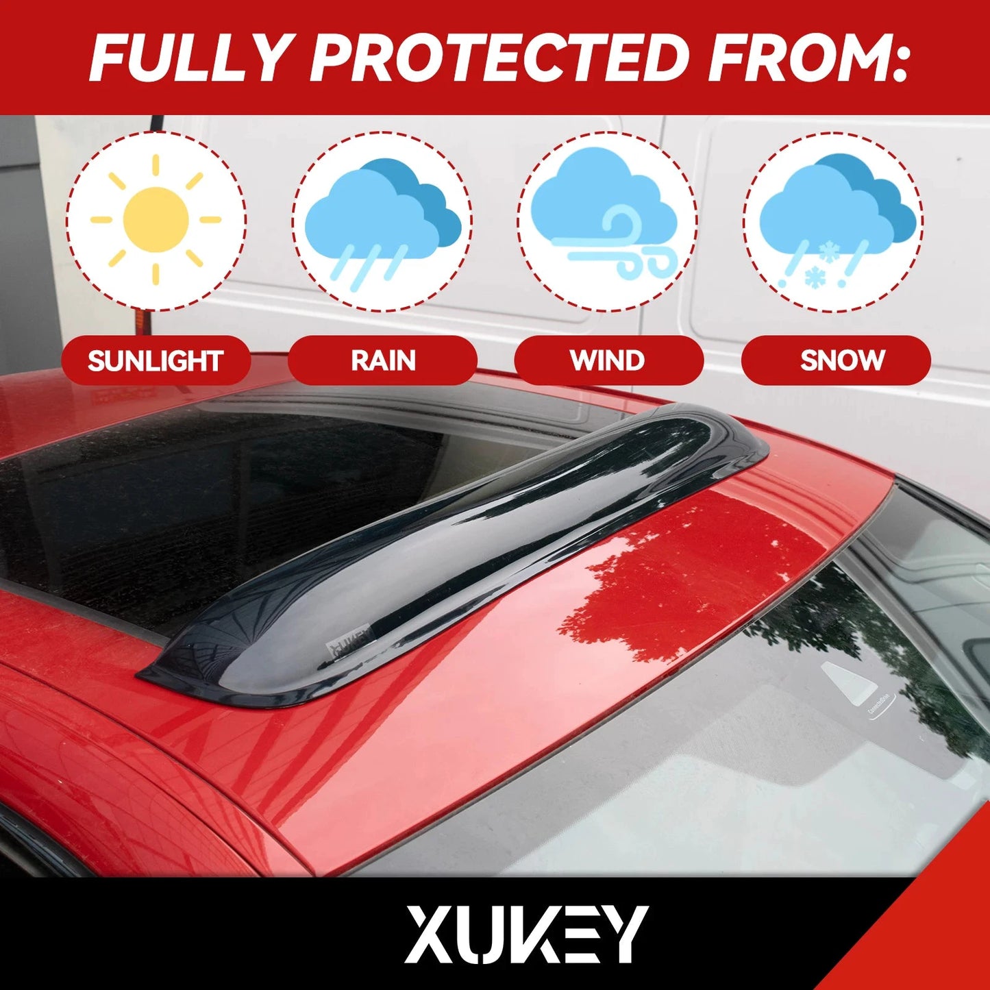 Universal Moonroof Wind Deflector Rain Guard Tape On Installation by superior interior and more