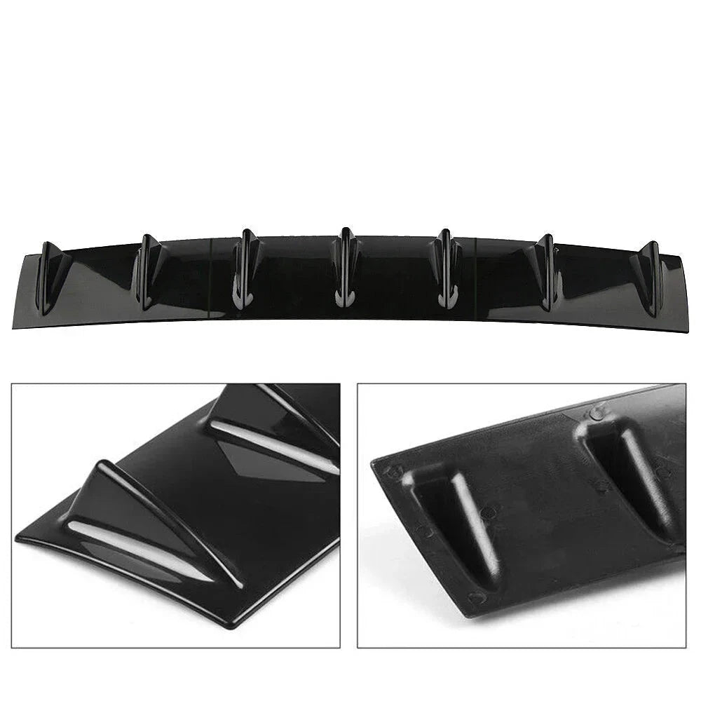 Universal Rear Bumper Spoiler Diffuser 7 Wing Shark Fin Lip by superior interior and more