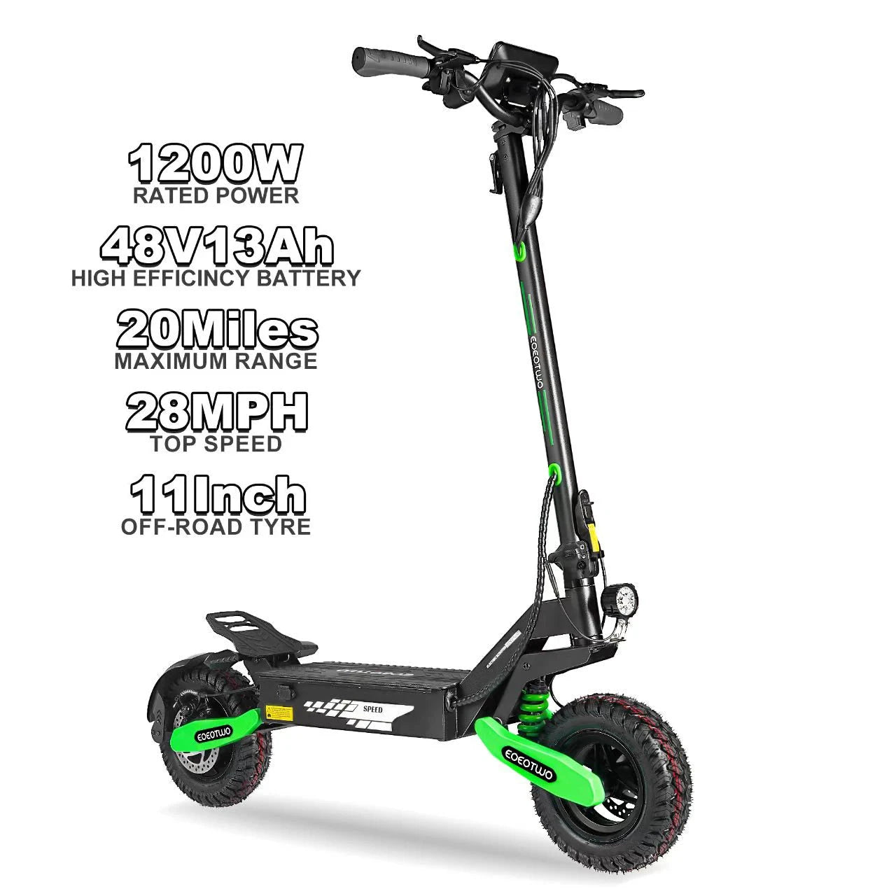 EOEOTWO GT06 Off Road Electric Scooter 1200W 30MPH Dual Suspension by superior interior and more