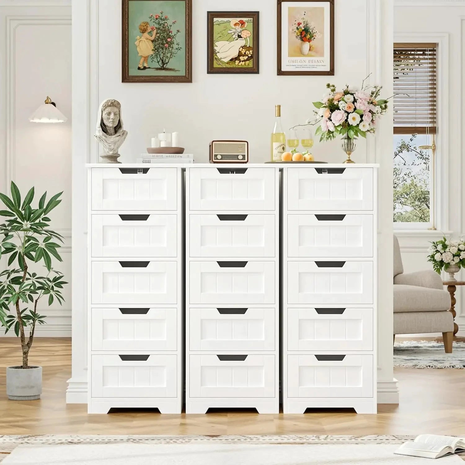 XMSJ Bathroom Cabinet 5 Drawers Wooden Storage Organizer by superior interior and more