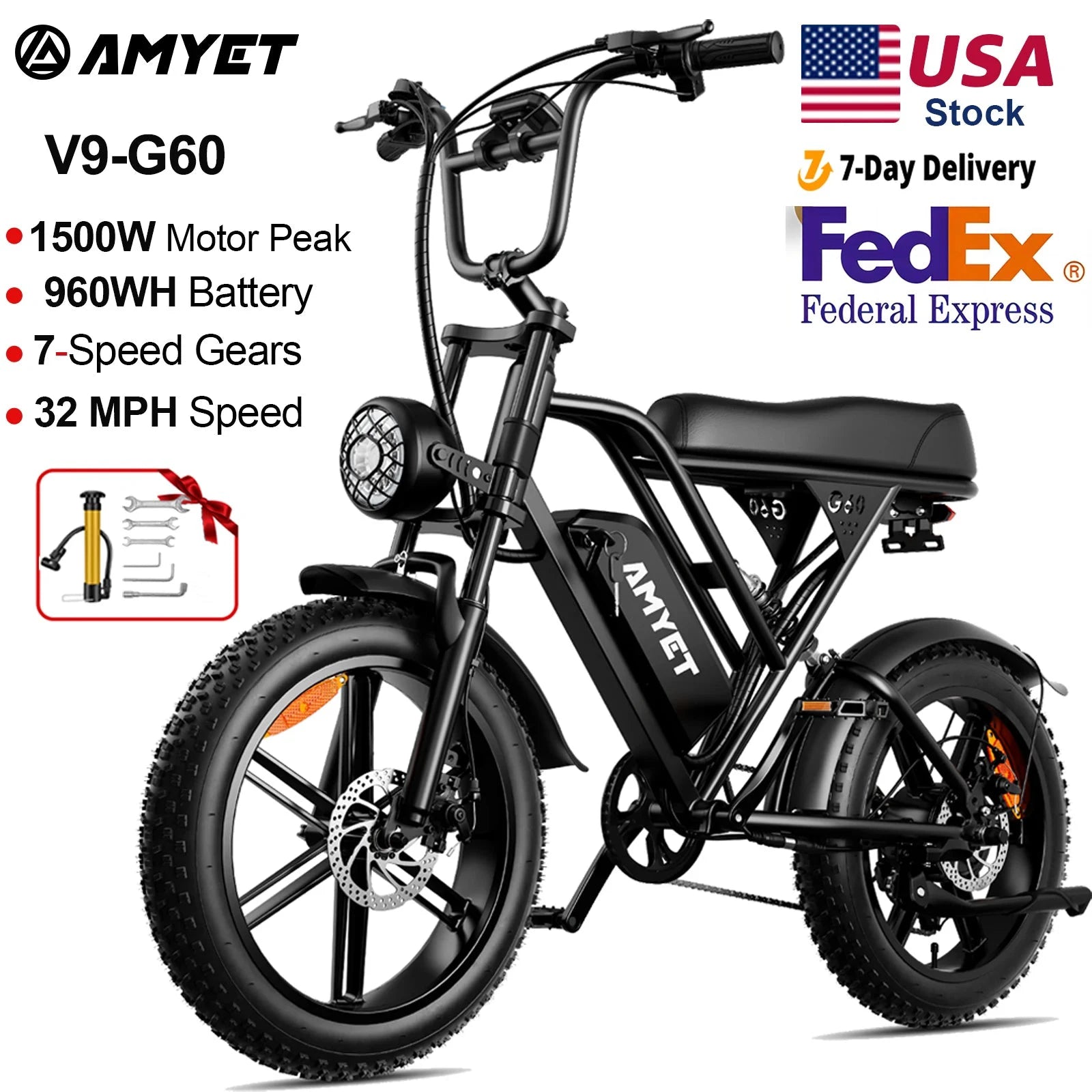 AMYET G60 1000W Electric Mountain Bike 48V 20Ah Ebike by superior interior and more