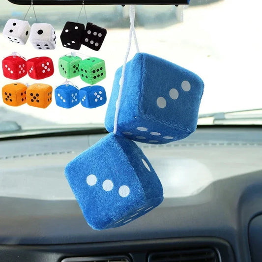 Soft Fuzzy Dice Rear View Mirror Hanger Car Decoration by superior interior and more