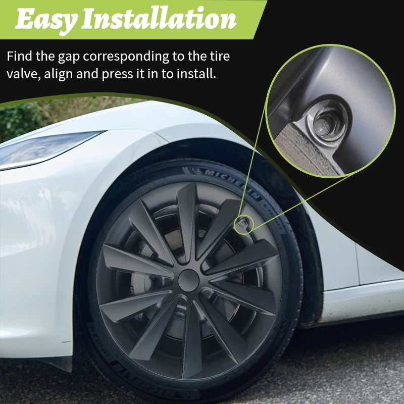 MOTENIO Arachnid Style Wheel Covers for Tesla Model 3 Hubcaps