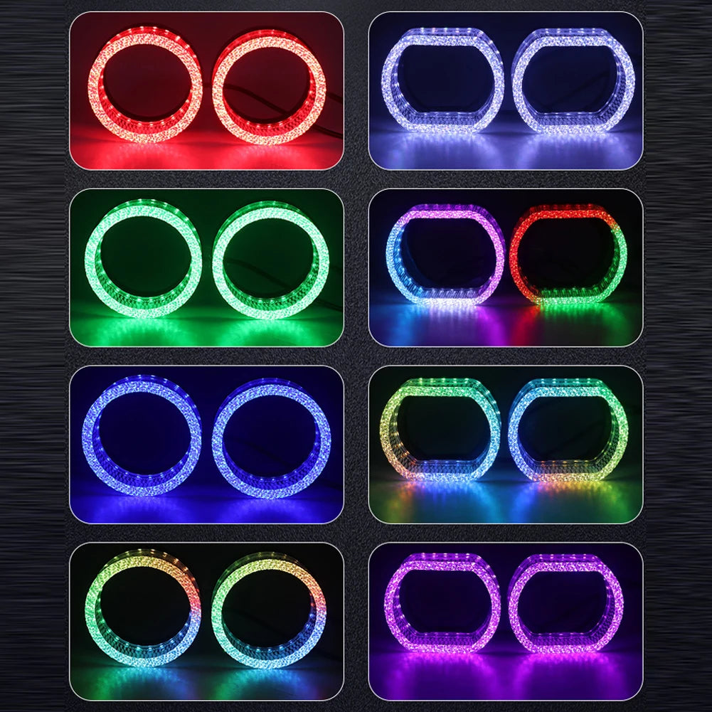 5D Crystal Angel Eyes LED Halo Rings for Headlights