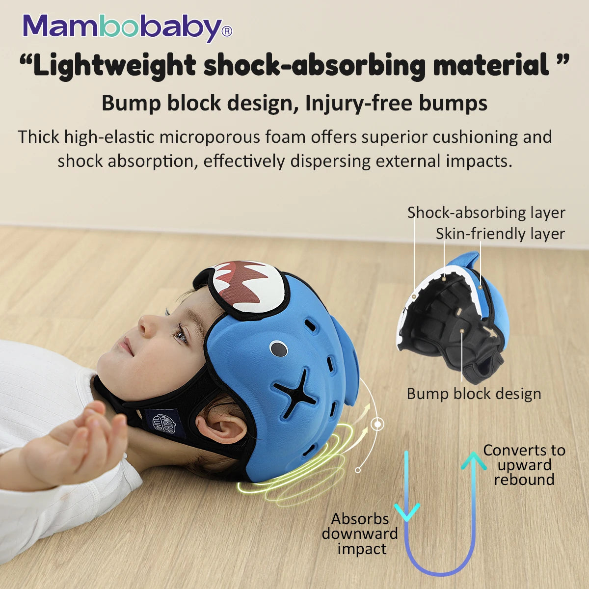 Mambobaby Safe Anti Shock Baby Helmet For Toddler Head Protection