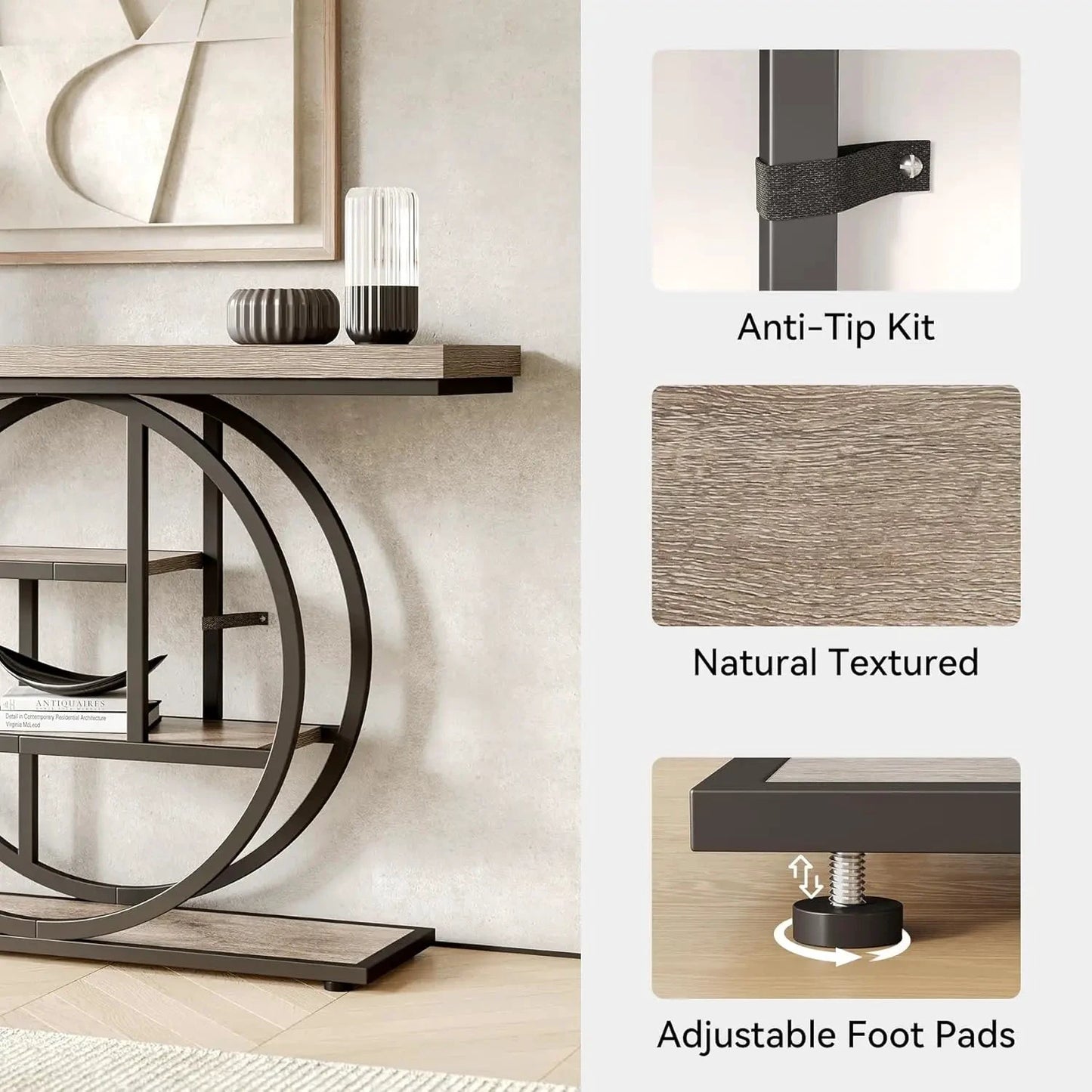 XMSJ Console Table 4 Tier Entryway Sofa Hallway Farmhouse Living Room by superior interior and more