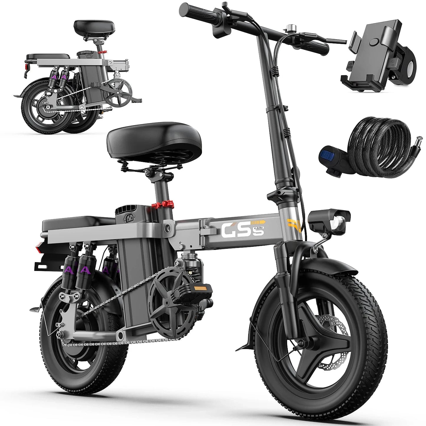 UPlee GS5 Folding Electric Bike 48V 15Ah 740W 30 MPH by superior interior and more