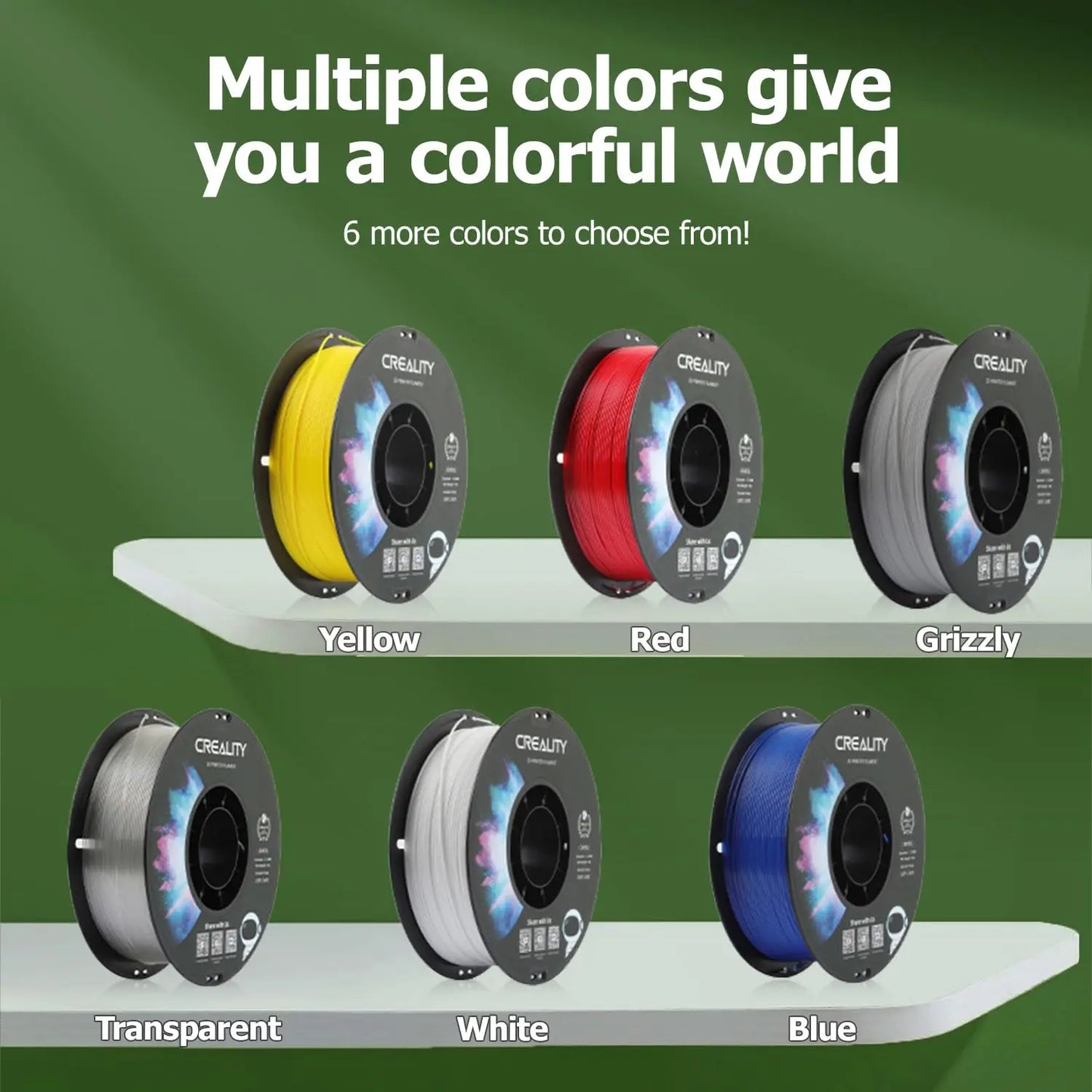 Creality PETG Filament Bundle 12 Rolls Odorless Moistureproof for 3D Printing