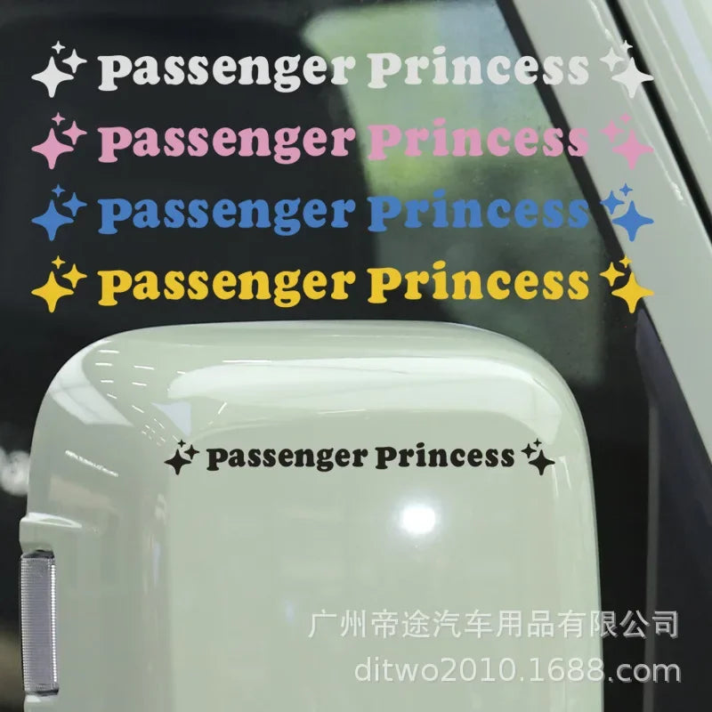Mirror Decoration Sticker Two Piece Star Princess Rearview Mirror Vinyl Decal