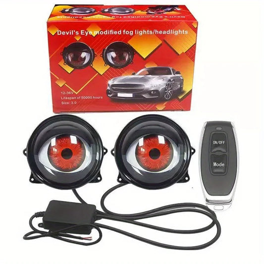 Dynamic Eyeball Fog Lights 6 Modes LED Adjustable For Cars