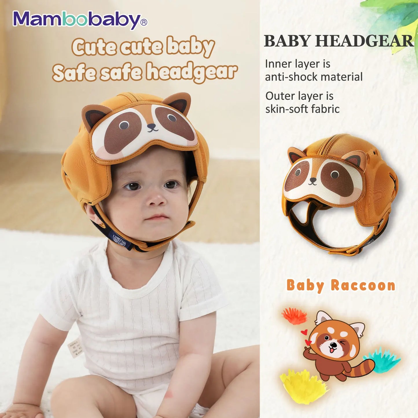 Mambobaby Safe Anti Shock Baby Helmet For Toddler Head Protection