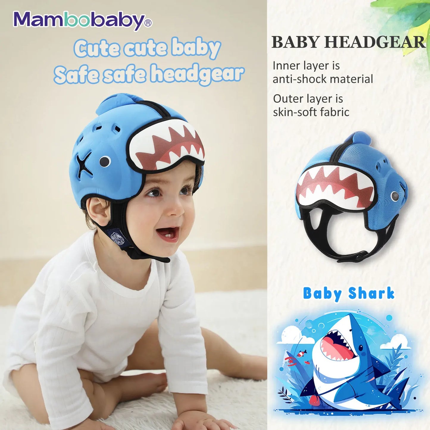 Mambobaby Safe Anti Shock Baby Helmet For Toddler Head Protection