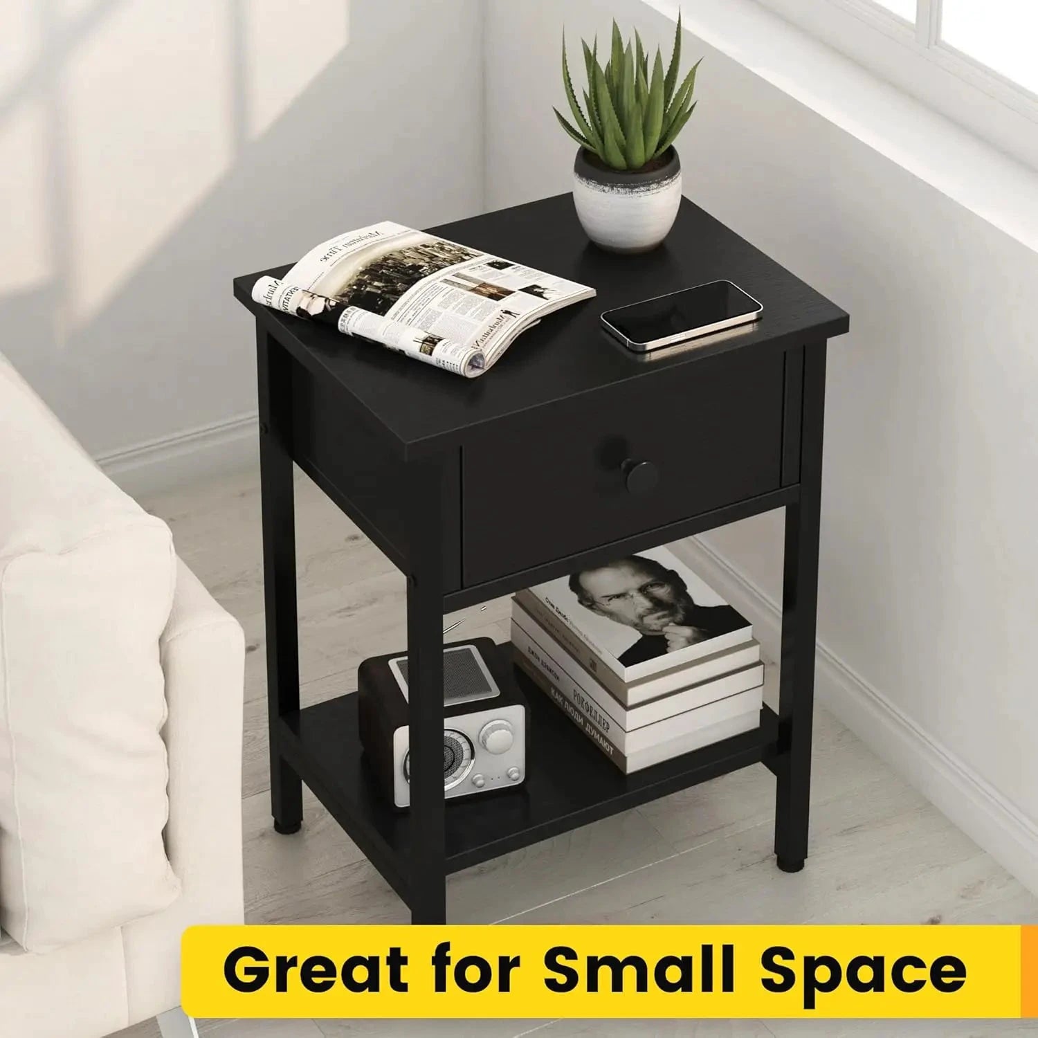 XMSJ Nightstands Set of 2 With Drawers and Storage Shelf by superior interior and more