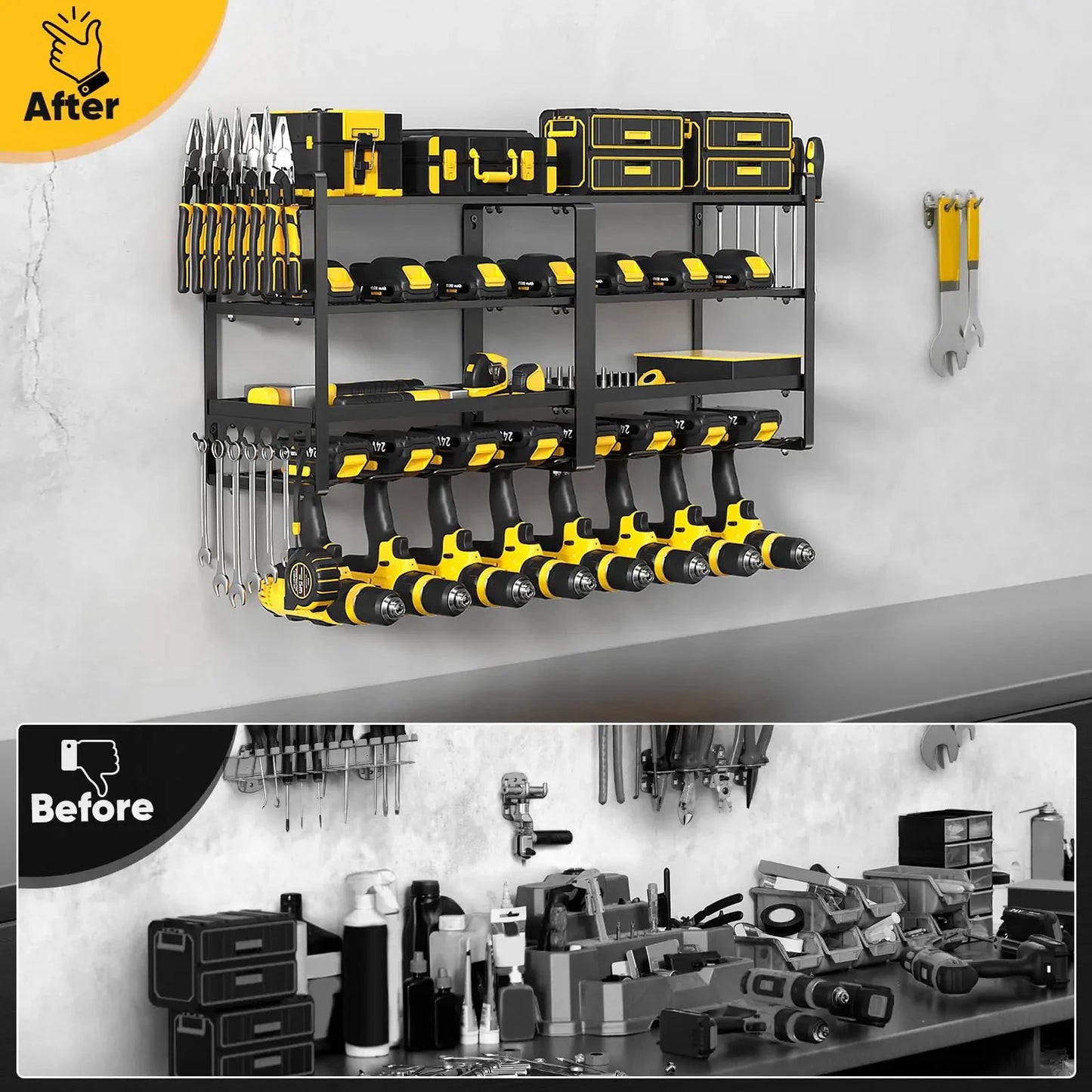 Power Tool Organizer Wall Mount Extended Heavy Duty Drill Holder by superior interior and more
