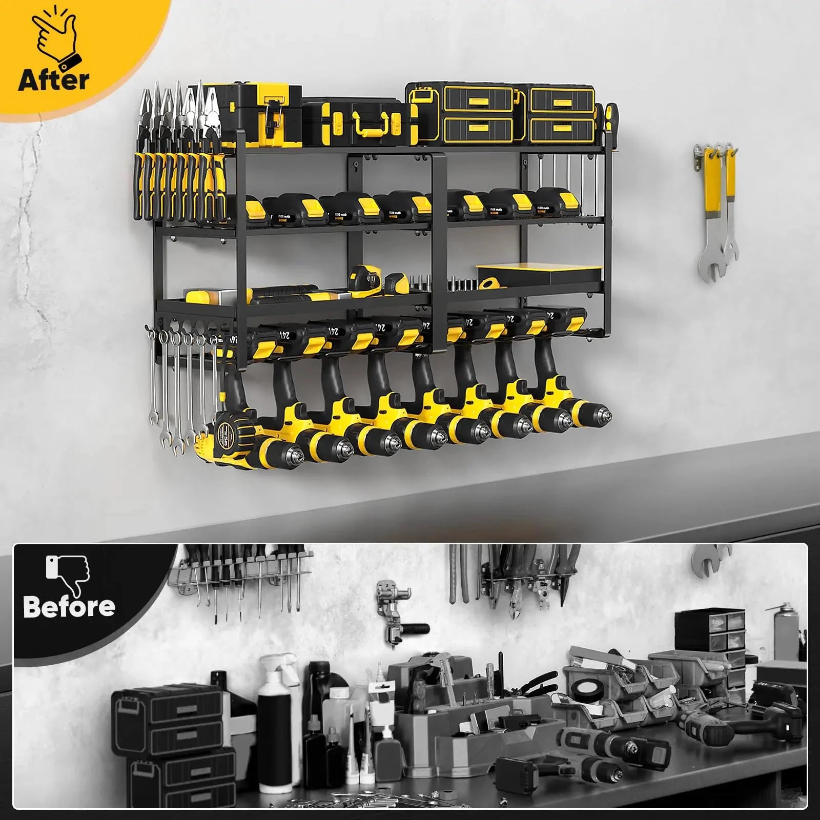 Power Tool Organizer Wall Mount Extended Heavy Duty Drill Holder by superior interior and more