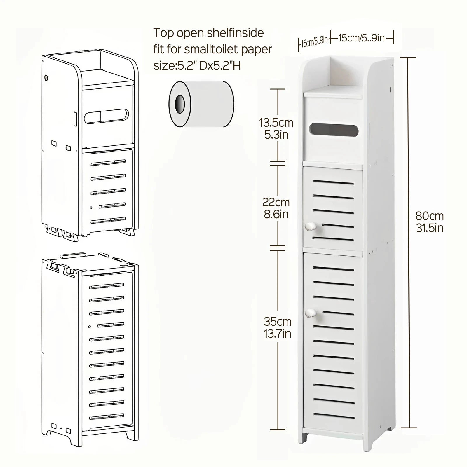 Three Tier Slim Bathroom Storage Cabinet For Narrow Spaces by superior interior and more