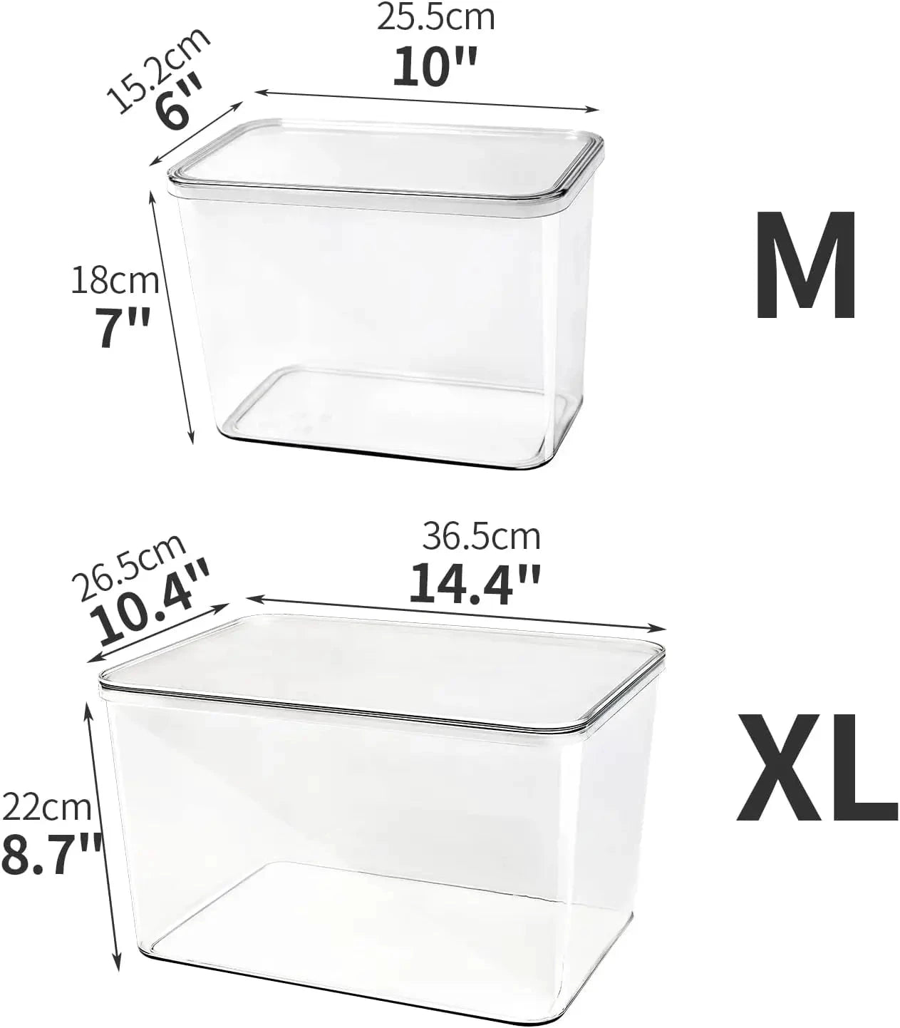 XMSJ Transparent Stackable Storage Boxes 5 Pack Organizer by superior interior and more