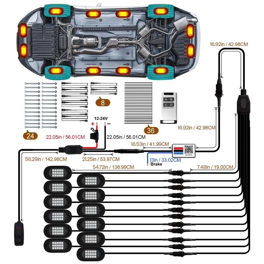 Yilaie Rock Lights 12V RGB LED Underbody Lamp For SUV