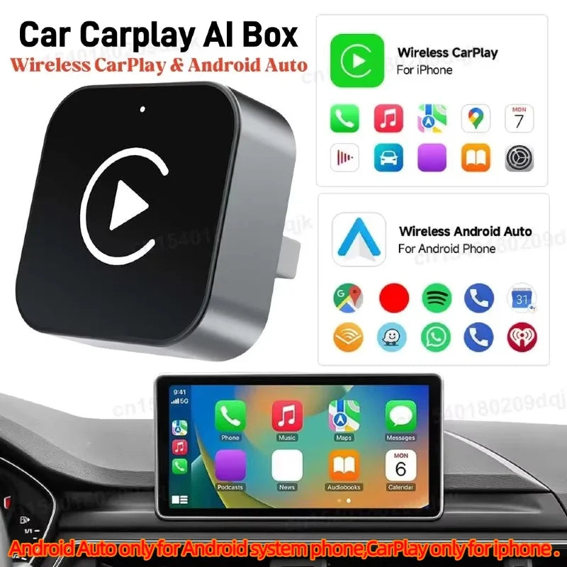MOJOYCE 2 In 1 Wireless CarPlay Android Auto Adapter
