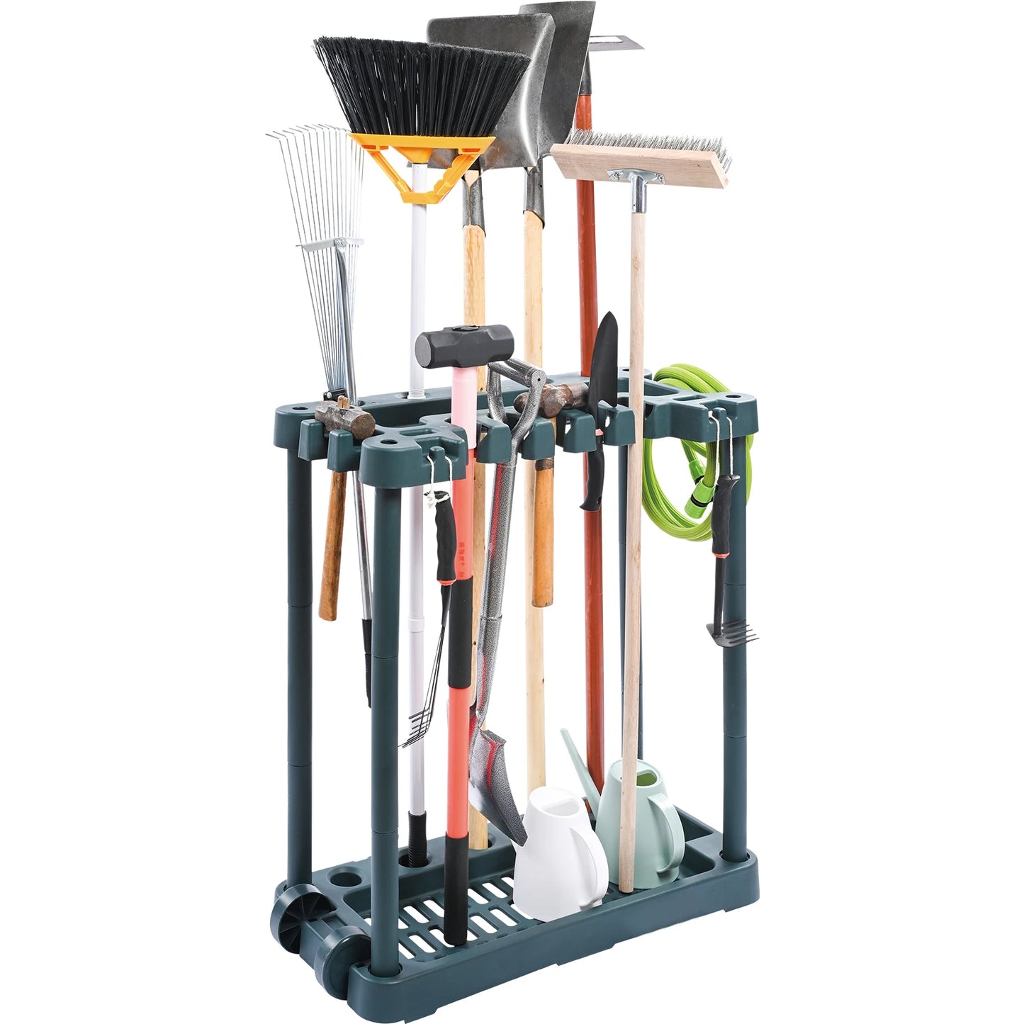 SucceBuy Ten Slot Yard Garden Tool Organizer Tower Rack